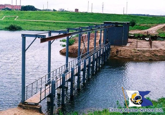 Fish protection structures on the river